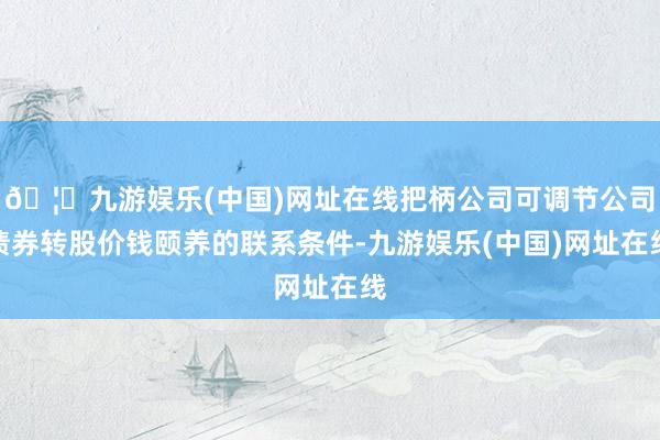 🦄九游娱乐(中国)网址在线把柄公司可调节公司债券转股价钱颐养的联系条件-九游娱乐(中国)网址在线