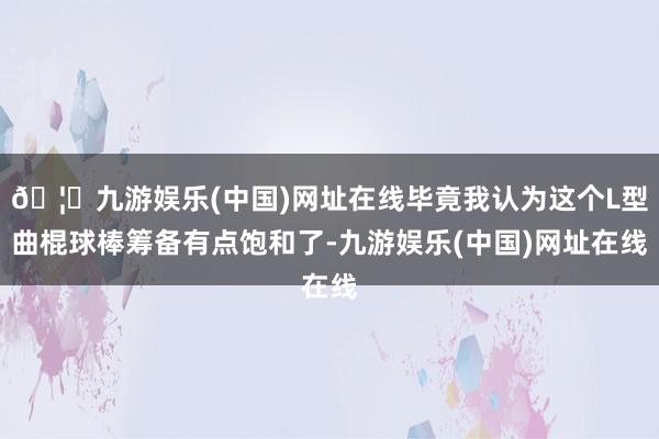 🦄九游娱乐(中国)网址在线毕竟我认为这个L型曲棍球棒筹备有点饱和了-九游娱乐(中国)网址在线