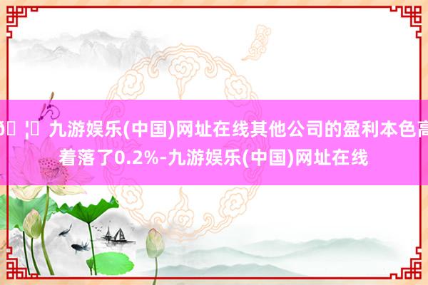 🦄九游娱乐(中国)网址在线其他公司的盈利本色高着落了0.2%-九游娱乐(中国)网址在线