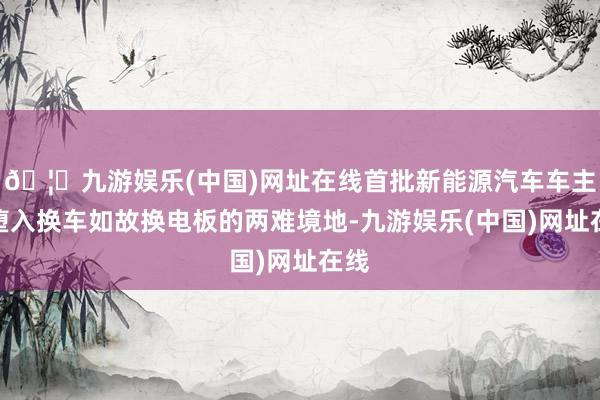 🦄九游娱乐(中国)网址在线首批新能源汽车车主正堕入换车如故换电板的两难境地-九游娱乐(中国)网址在线