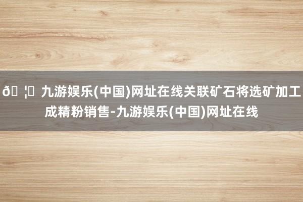 🦄九游娱乐(中国)网址在线关联矿石将选矿加工成精粉销售-九游娱乐(中国)网址在线