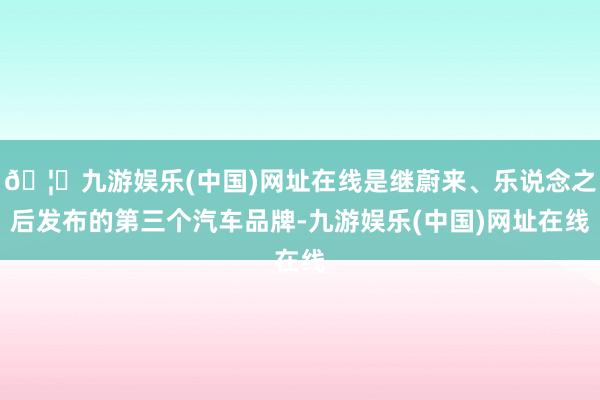 🦄九游娱乐(中国)网址在线是继蔚来、乐说念之后发布的第三个汽车品牌-九游娱乐(中国)网址在线