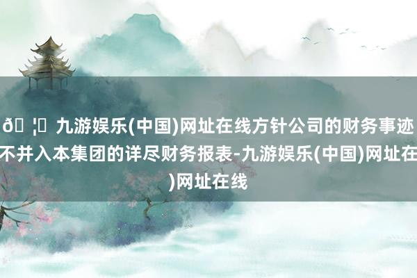 🦄九游娱乐(中国)网址在线方针公司的财务事迹将不并入本集团的详尽财务报表-九游娱乐(中国)网址在线