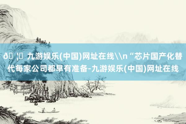 🦄九游娱乐(中国)网址在线\n“芯片国产化替代每家公司都早有准备-九游娱乐(中国)网址在线