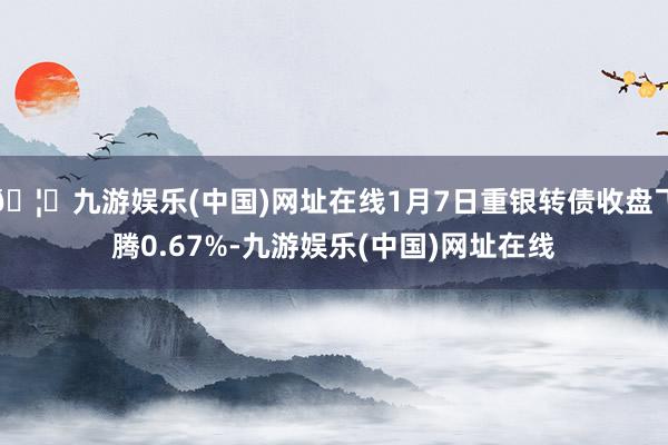 🦄九游娱乐(中国)网址在线1月7日重银转债收盘飞腾0.67%-九游娱乐(中国)网址在线