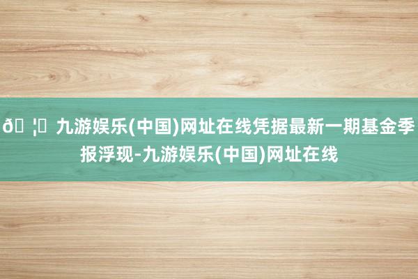 🦄九游娱乐(中国)网址在线凭据最新一期基金季报浮现-九游娱乐(中国)网址在线