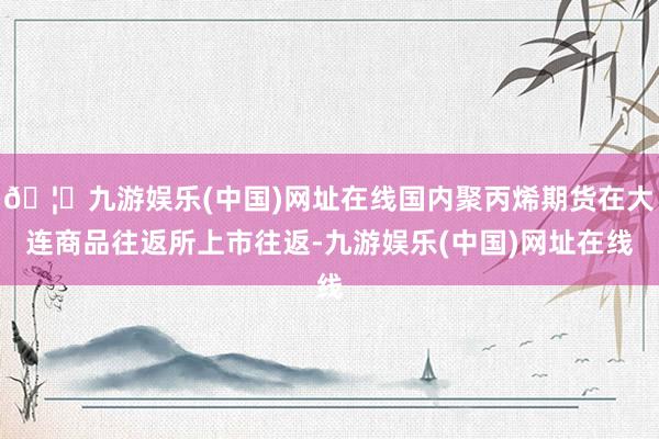 🦄九游娱乐(中国)网址在线国内聚丙烯期货在大连商品往返所上市往返-九游娱乐(中国)网址在线